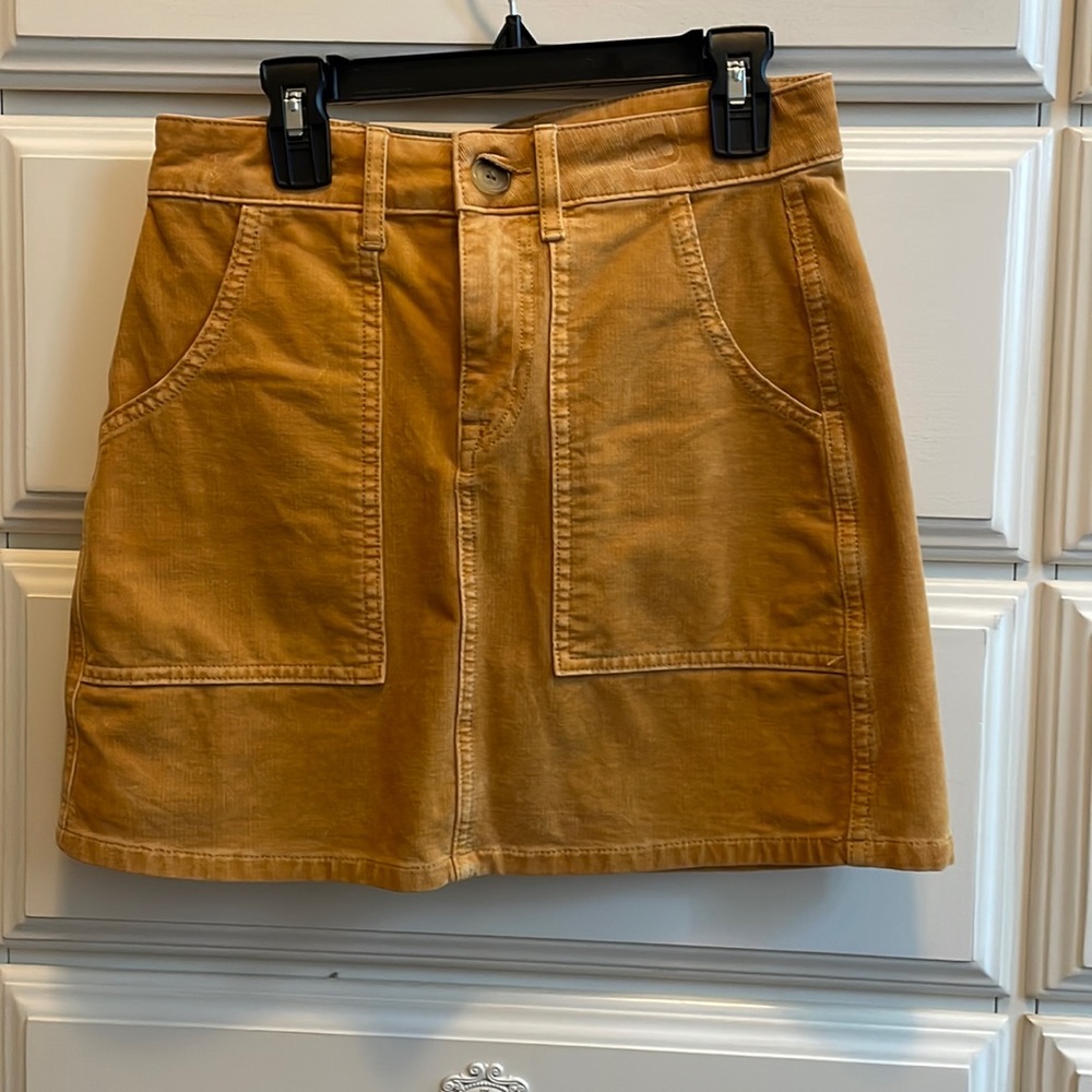 woman’s corduroy super stretch yellow skirt